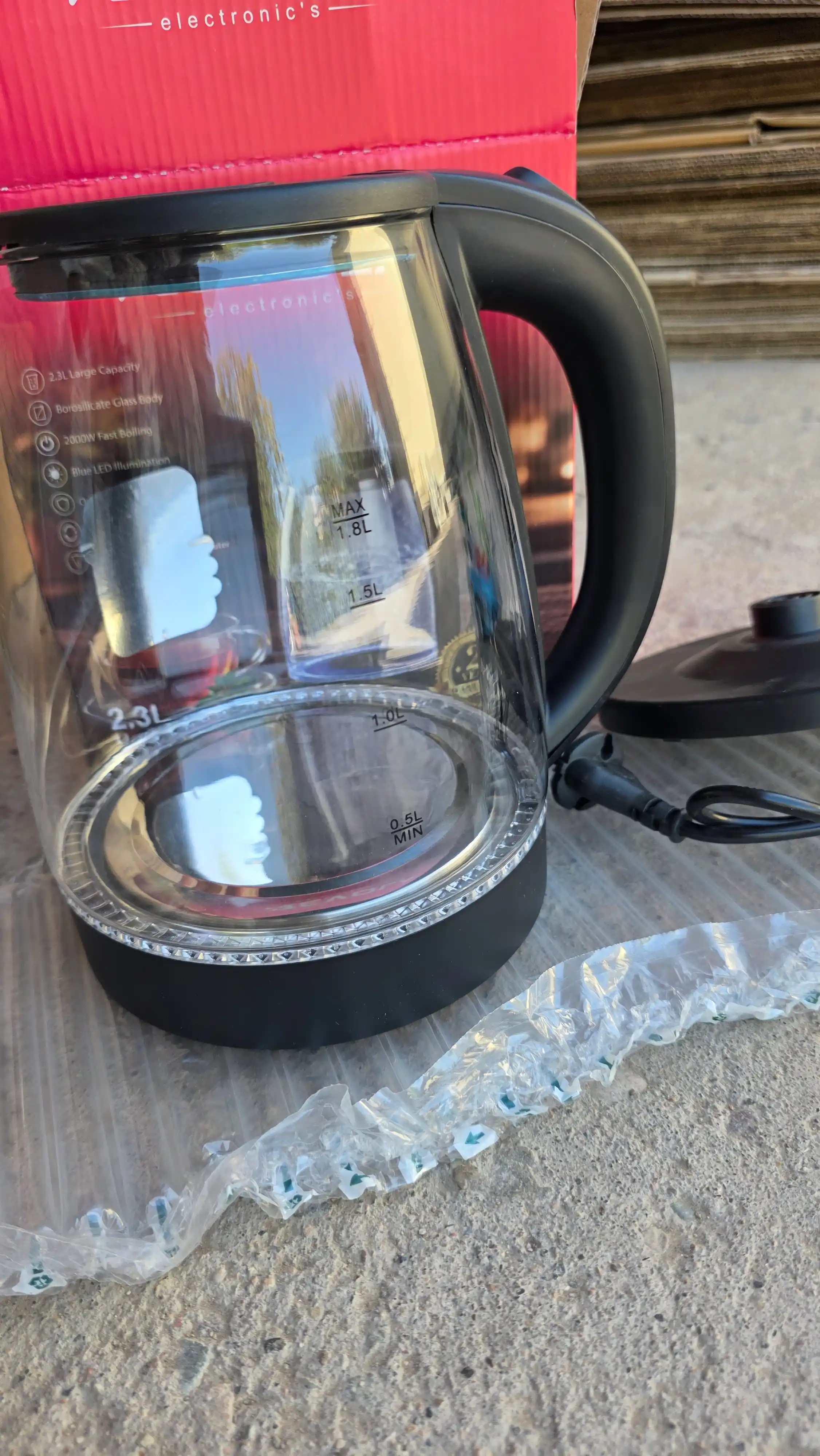 Elektr choynak REVOLA tefal choynaklar 2.3 L  LED, yoritkichli