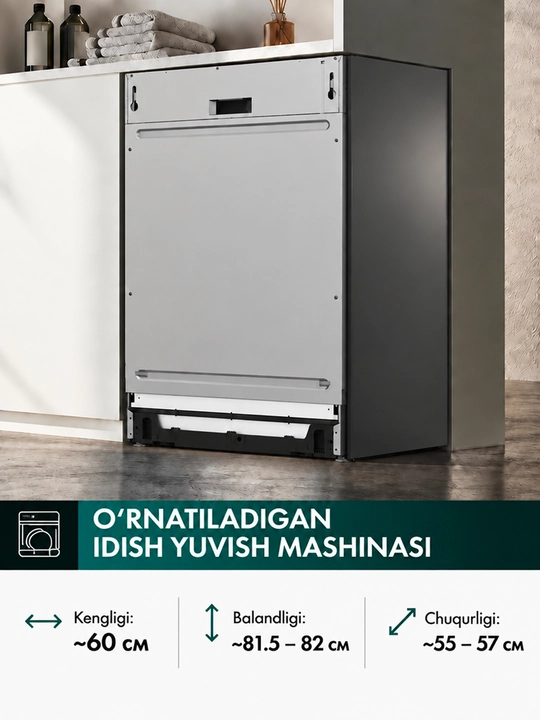 Ziffler idish yuvish mashinasi, uy va oshxona uchun idish yuvish mashinasi, 60 sm
