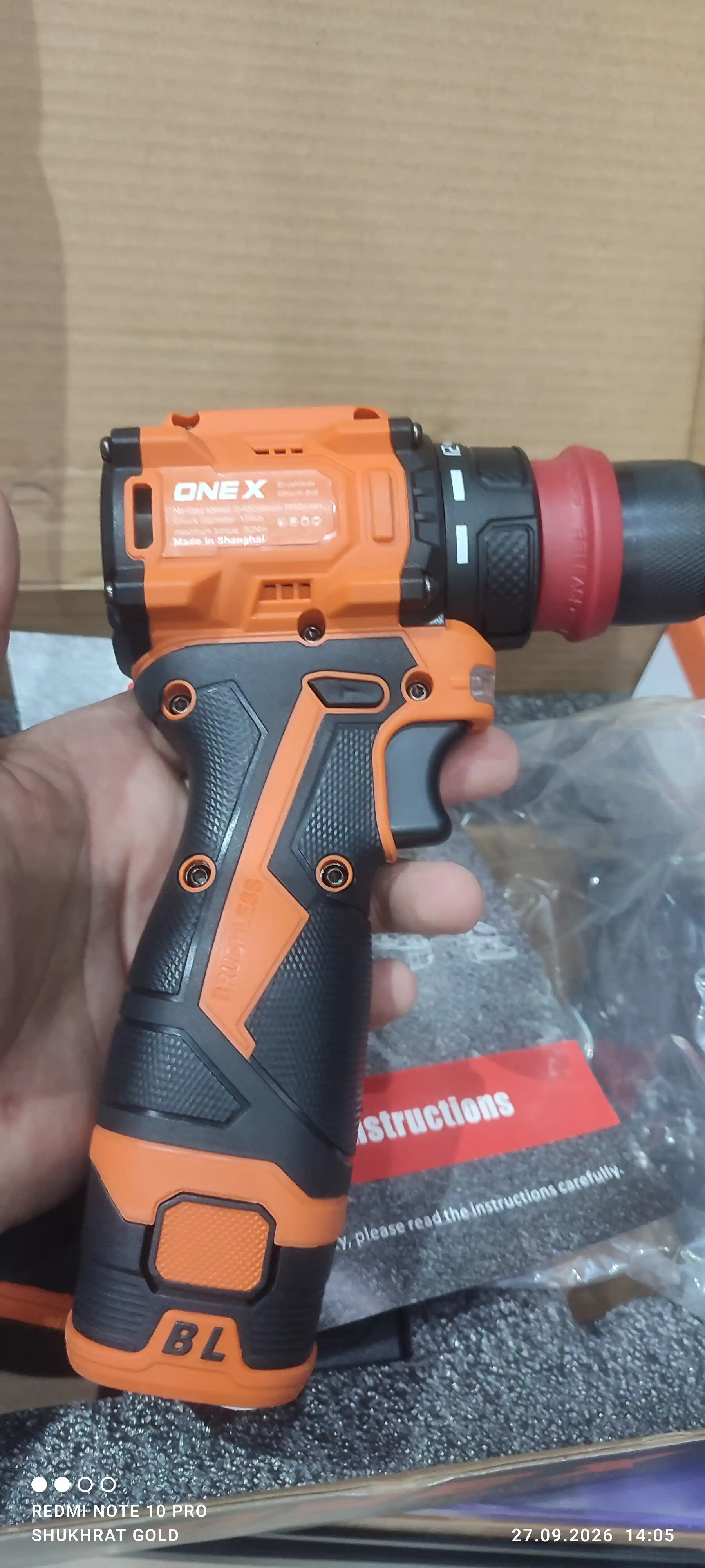 Akkumulyatorli shurupovort ONEX XCD1801 18V 2Ah, brushless, 60 Nm, 10 mm patron, 2 tezlik