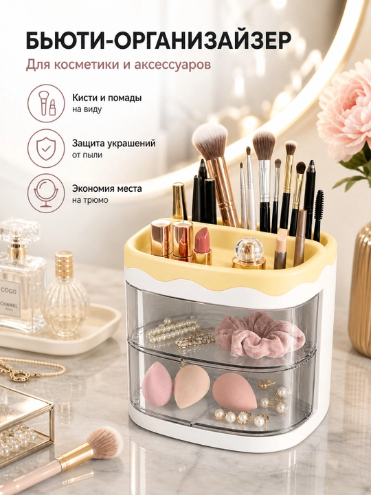 Органайзер для канцелярии, карандашей и ручек, с ящиками, компактный и вместительный