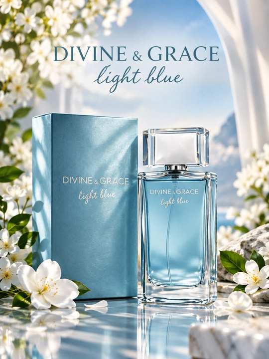 Divine & Grace Light Blue — Ayollar uchun nafis va musaffo ifor, 100 ml - 