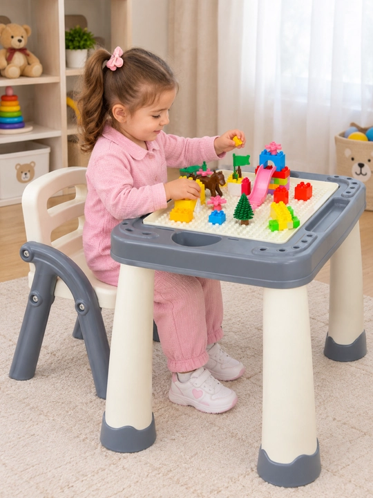 Детский письменный и игровой стол, конструктор Lego 55×45×50 см