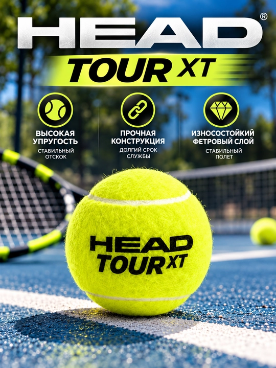 Теннисные мячи HEAD Tour XT, 3 шт