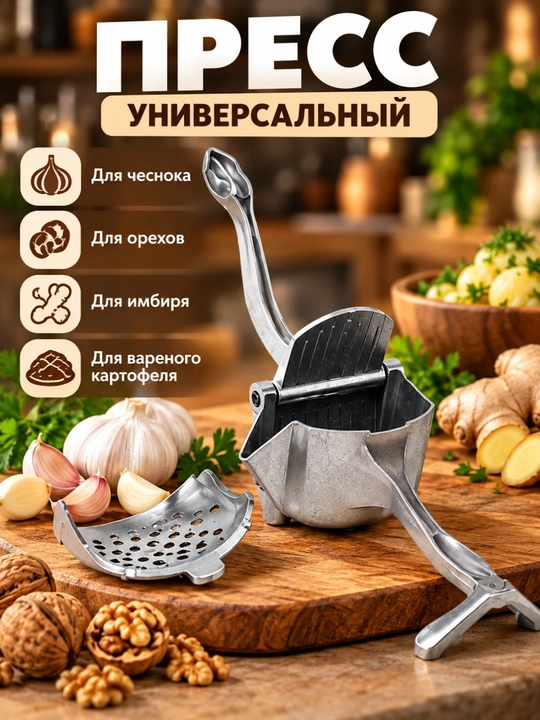Пресс для картофеля из нержавеющей стали, картофелемялка со сменными насадками - 