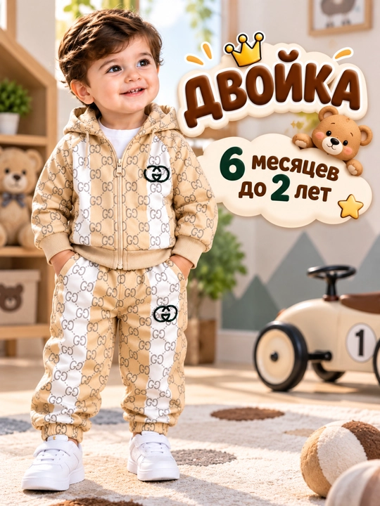 Детская одежда для мальчиков, двойка, комплект одежды, 6 мес.–2 года