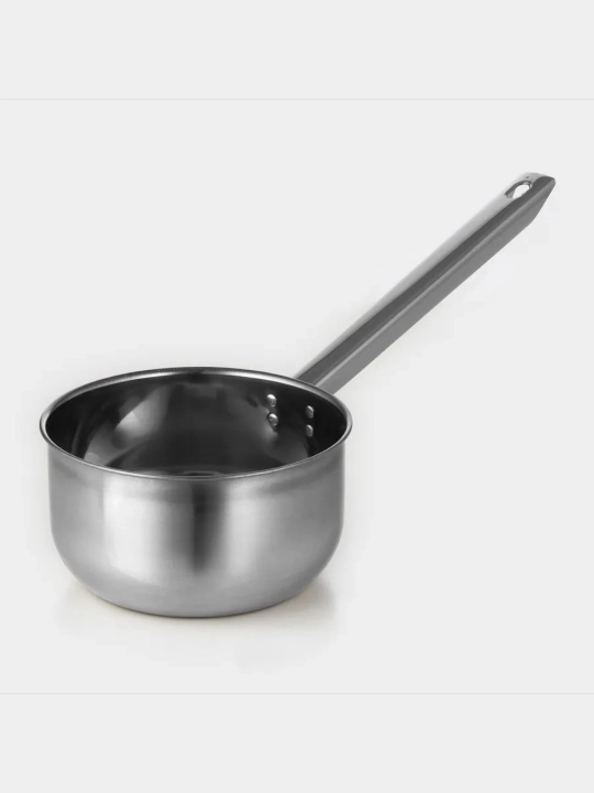 Ковш кухонный из нержавеющей стали с длинной ручкой,  соуса, каши и супа 1,1 / 1,8 / 2,1 л