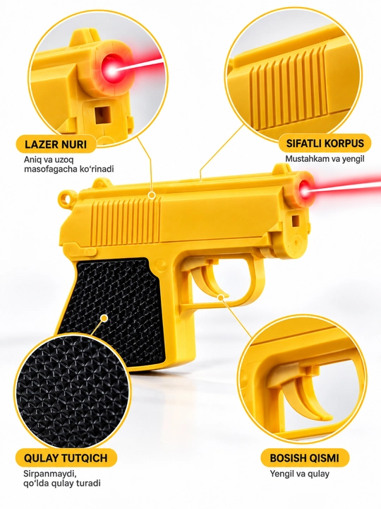 Lazerli o‘yinchoq pistolet revolver – nishonga olish uchun