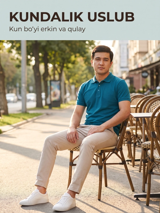 Erkaklar polo futbolkasi Midel, paxtali