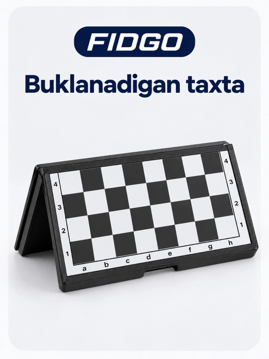 Magnitli shaxmat FIDGO, buklanadigan taxta bilan