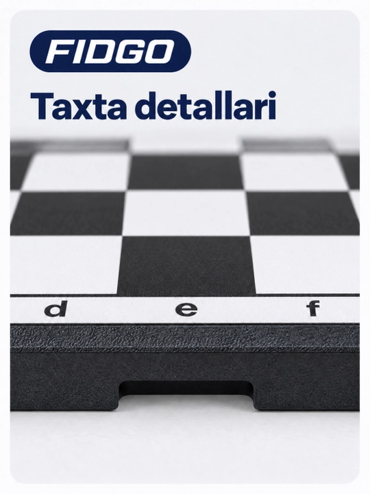 Magnitli shaxmat FIDGO, buklanadigan taxta bilan