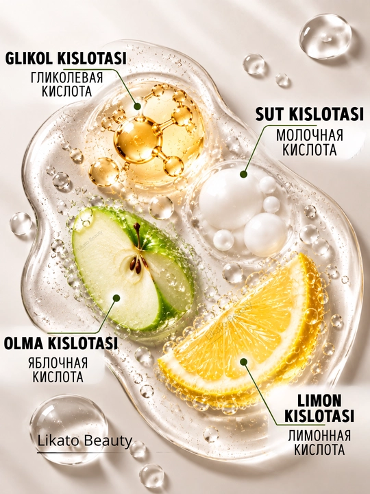 Yuzni yuvish uchun tozalovchi gel Likato AHA kislotalari bilan, qora nuqtalar uchun 250 ml