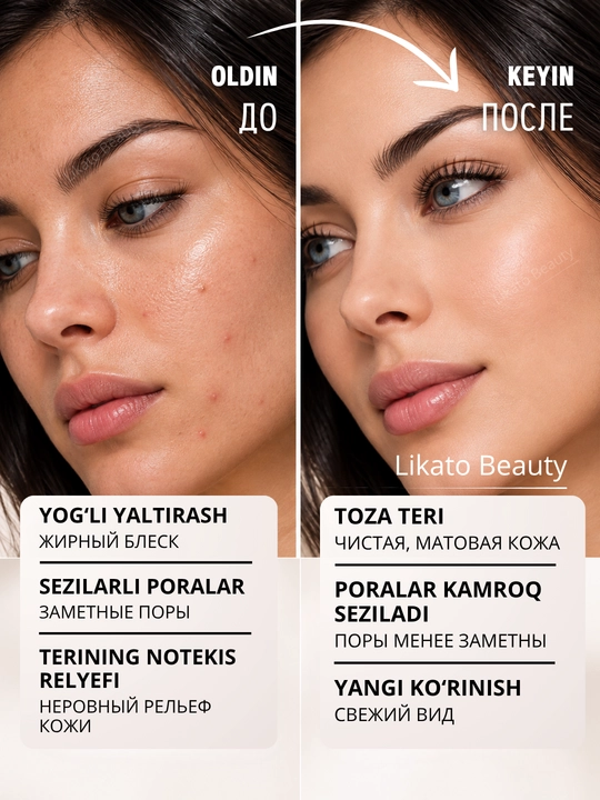 Yuzni yuvish uchun tozalovchi gel Likato AHA kislotalari bilan, qora nuqtalar uchun 250 ml