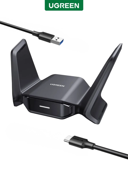 UGREEN Wi-Fi 7 USB 3.0 адаптер, Wi-Fi адаптер для компьютера, Wi-Fi точка доступа