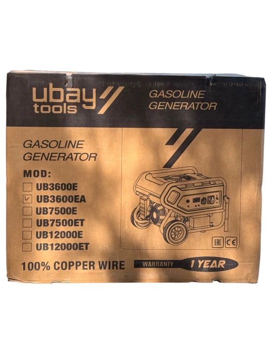 Ubay UB-12000ET uch fazali benzinli generator, 8,5 kVt, 380/220 V