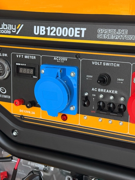 Ubay UB-12000ET uch fazali benzinli generator, 8,5 kVt, 380/220 V