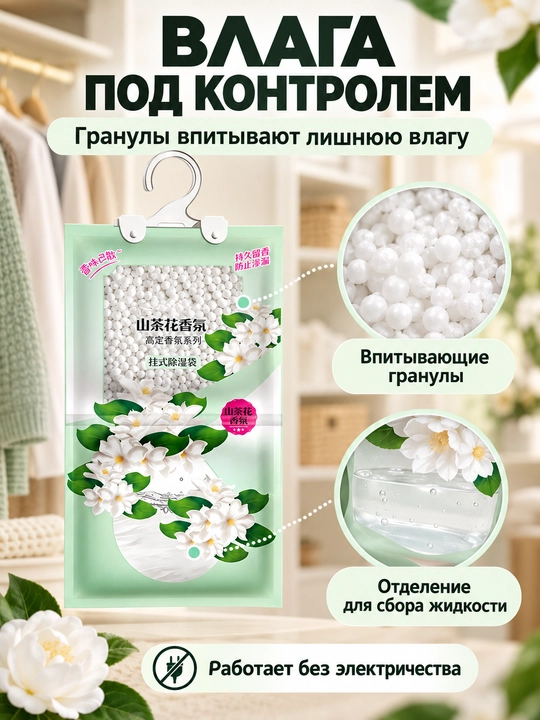 Shkaf va garderob uchun osma namlik yutgich, nam yutuvchi paket, 100 g