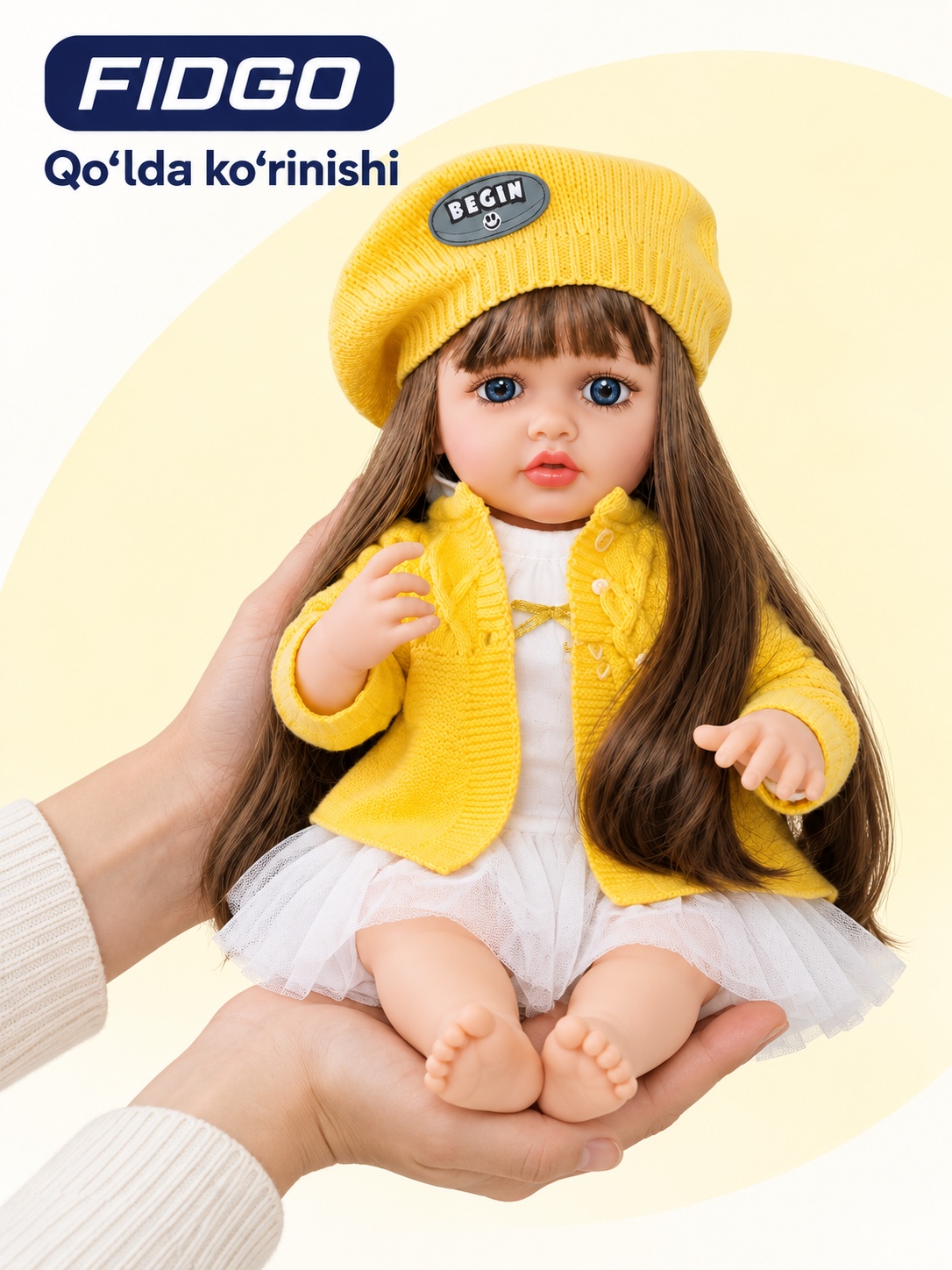 Силиконовая кукла FIDGO Reborn в одежде, подарочная упаковка