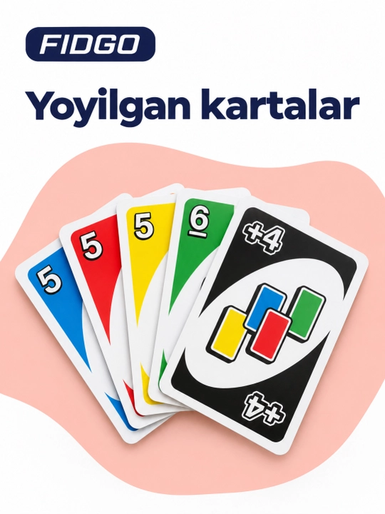 UNO oilaviy karta o‘yini, qizil quti, 2–10 o‘yinchi uchun, 7 yoshdan