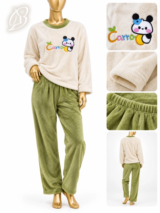 Ayollar uchun momiq pijama — issiq, yumshoq uy kiyimi, penyuar - 
