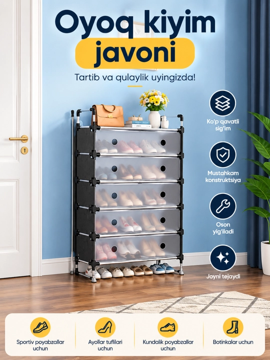 Poyabzal javoni, oyoq kiyim javoni, metall poyabzal javoni, etajerka, shkaf stellaj - 