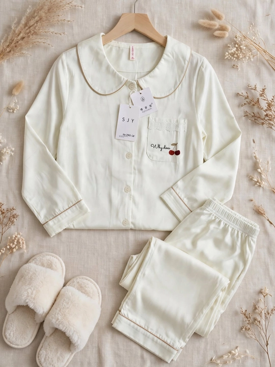 Ayollar uchun Premium pijama to'plami, uy uchun va uxlash uchun, Victoria / Hermes Style