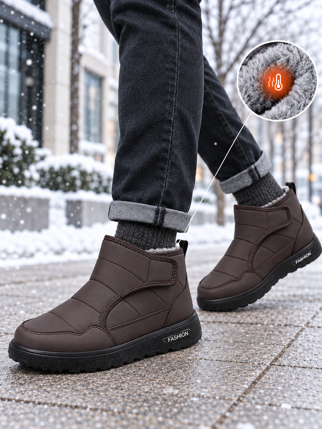 Erkaklar botinkalari DISHER Winterford, issiq, 39–45, mo‘ynali, bog‘ichsiz