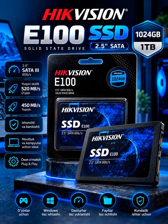 Hikvision E100 1TB SSD — 2.5" SATA III 6Gb/s
