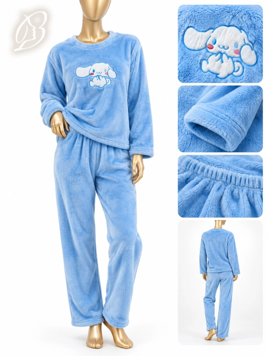 Ayollar uchun momiq pijama — issiq, yumshoq uy kiyimi, penyuar - 