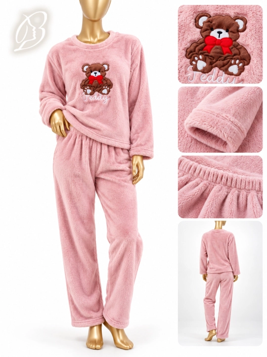 Ayollar uchun momiq pijama — issiq, yumshoq uy kiyimi, penyuar - 