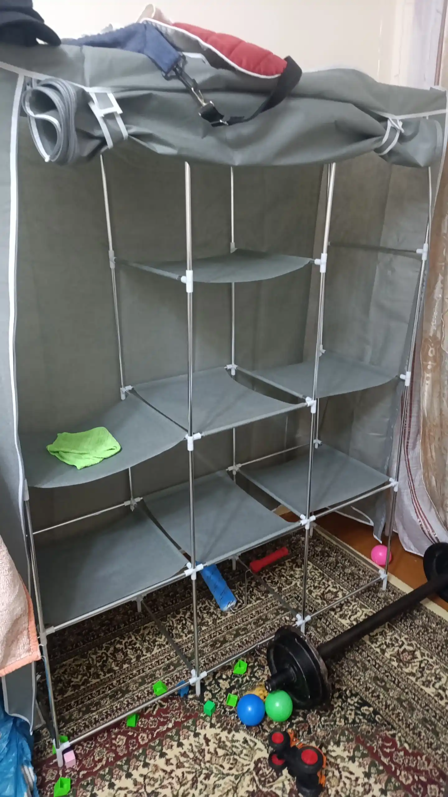 Matoli yig'ma shkaf - kiyim, poyabzal saqlash uchun garderob, 130 * 45 * 175 sm