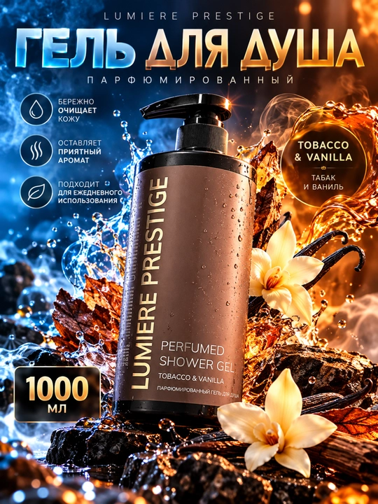 LUMIERE PRESTIGE parfyumeriyali dush geli, 1000 ml - 