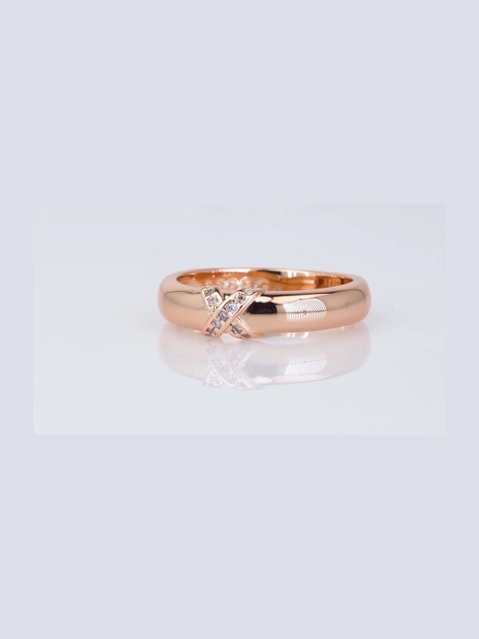 Uzuk, mis negizli, 18 karat pushti tilla yugurtirilgan