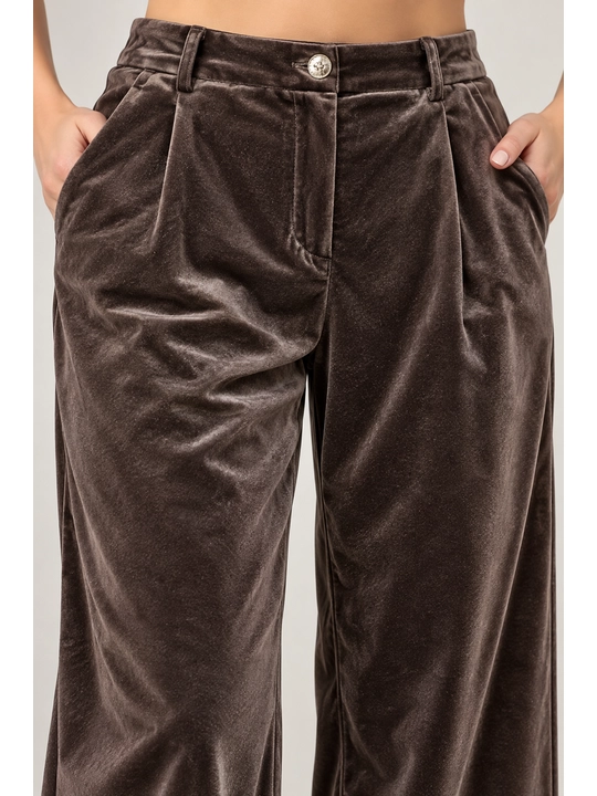 Ayollar uchun to‘g‘ri bichimli yumshoq velur shimlar, klassik model, S, M, L