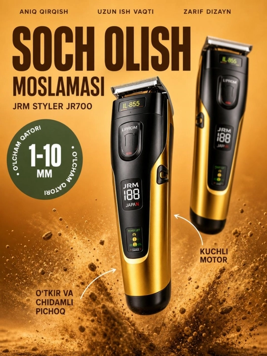JRM Styler JR700 soch va soqol uchun professional trimmer - 