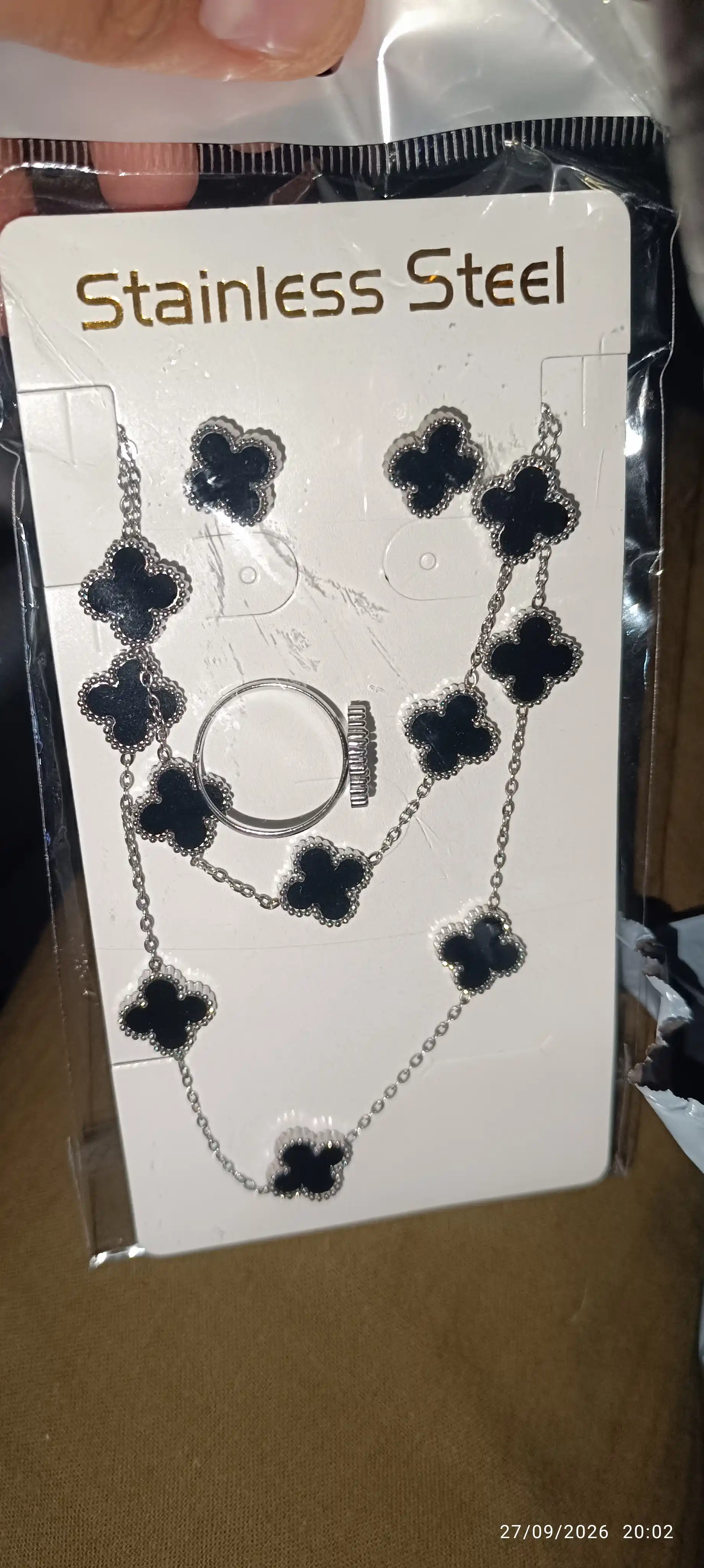VAN CLEEF Набор бижутерий, кольцо, серьги, цепочка, браслет