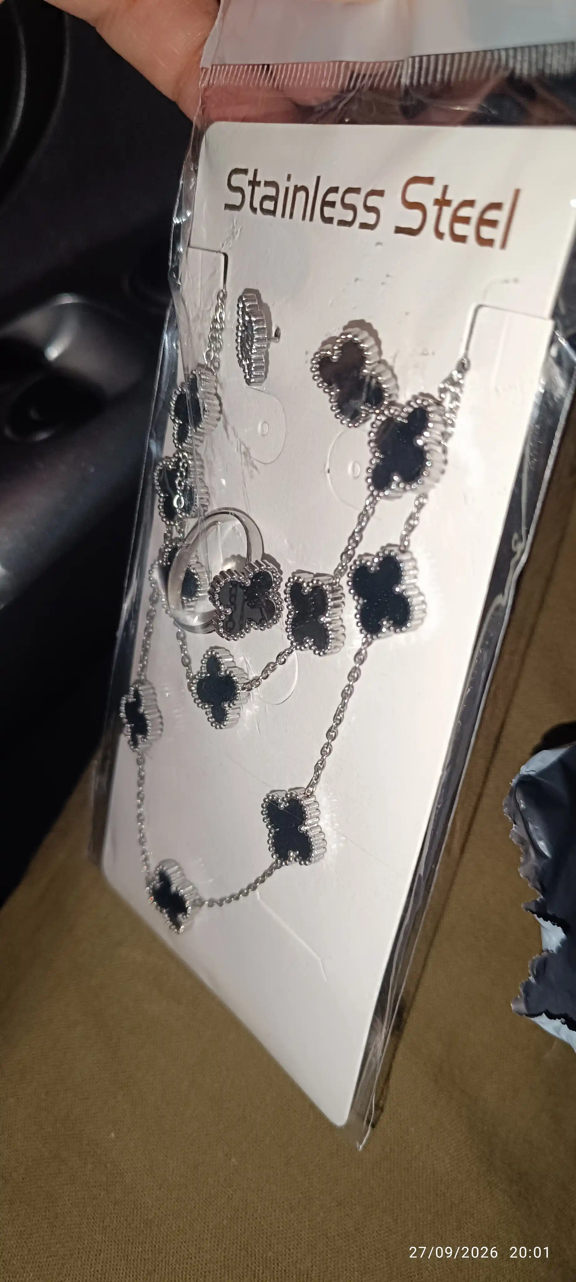 VAN CLEEF Набор бижутерий, кольцо, серьги, цепочка, браслет