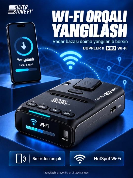 Радар-детектор SilverStone F1 DOPPLER II PRO Wi-Fi