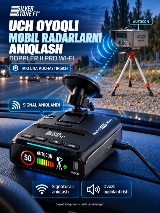 Радар-детектор SilverStone F1 DOPPLER II PRO Wi-Fi