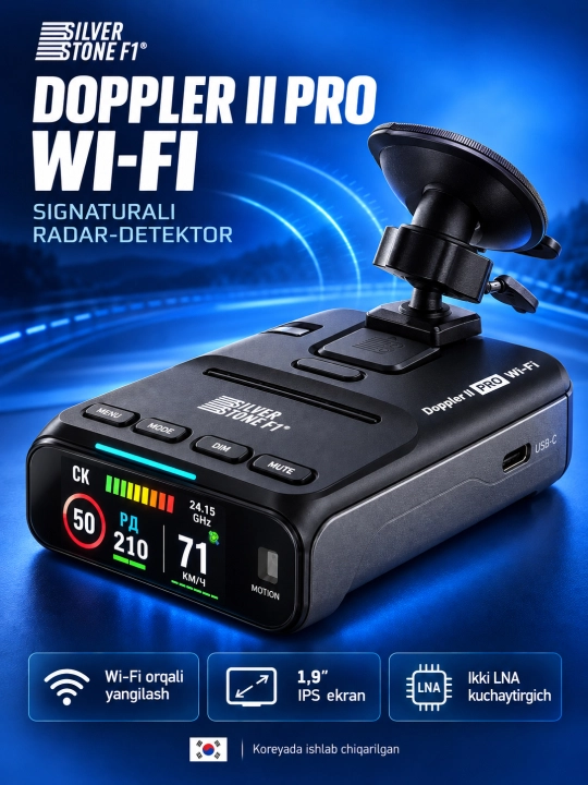 Радар-детектор SilverStone F1 DOPPLER II PRO Wi-Fi - 