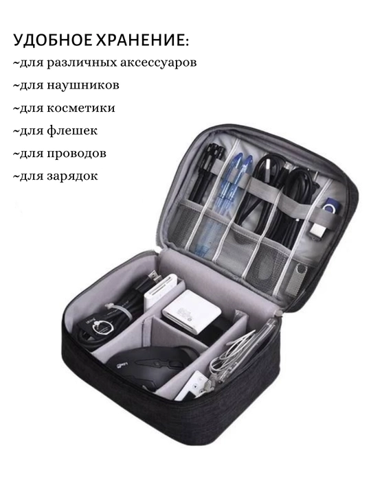Yo‘l organayzeri - Usb gadjetlari, kabellari, aksessuarlari va mayda buyumlar uchun sumka - 