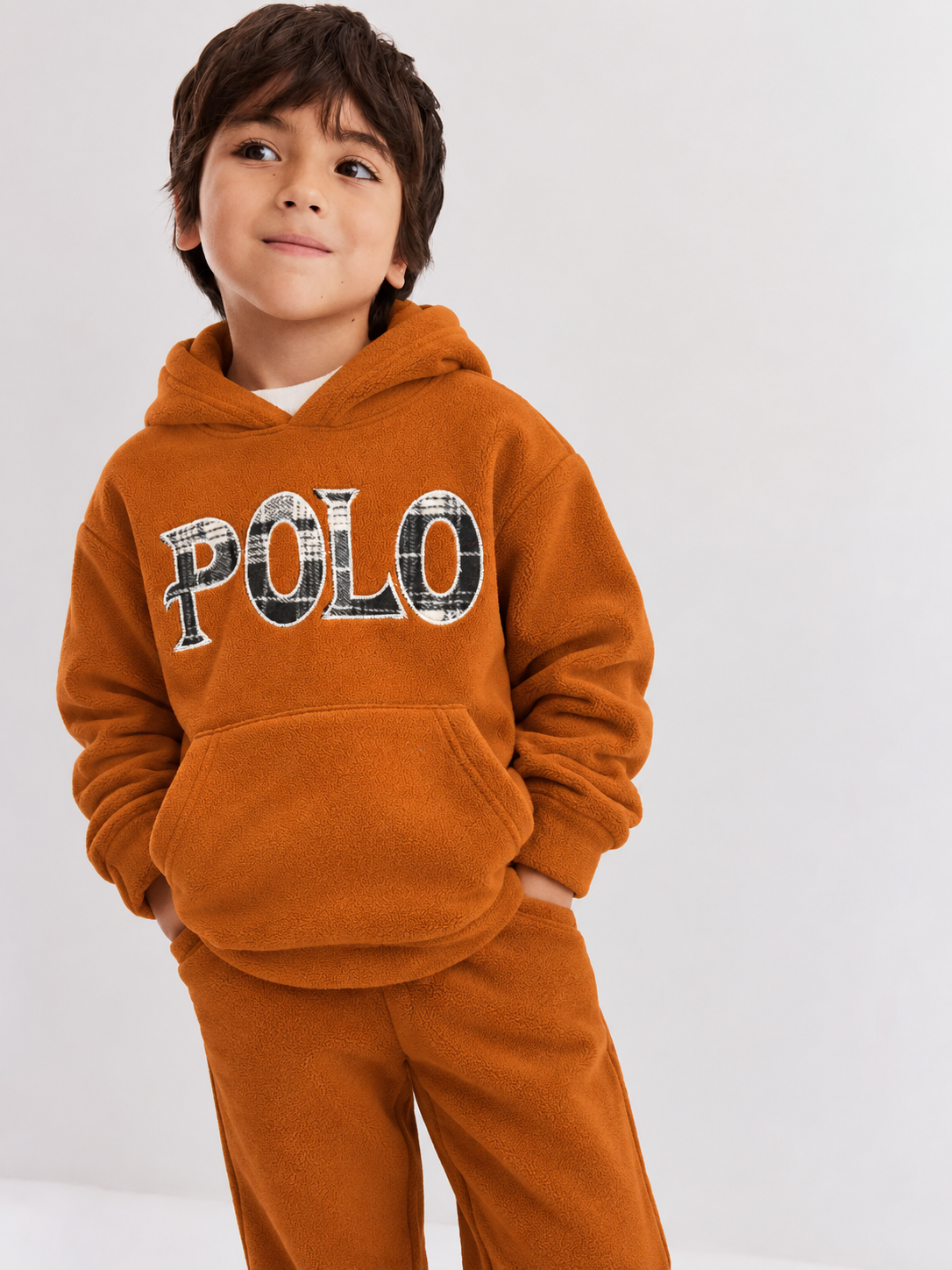 Детский костюм POLO худи и штаны, теплый спортивный комплект 5–7 лет - 