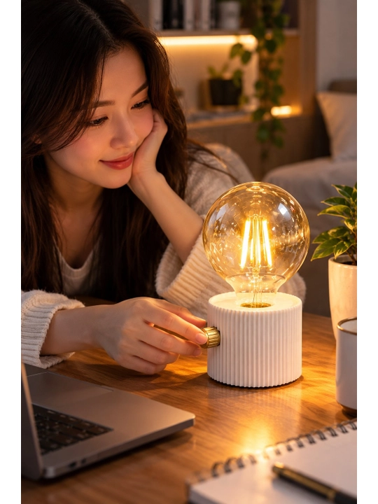 Декоративная LED-лампа, шарообразная колба, белый/чёрный корпус - 