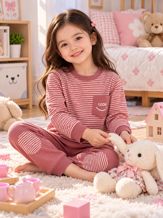 Детская пижама из мягкого кашемира, длинный рукав, 2–5 лет