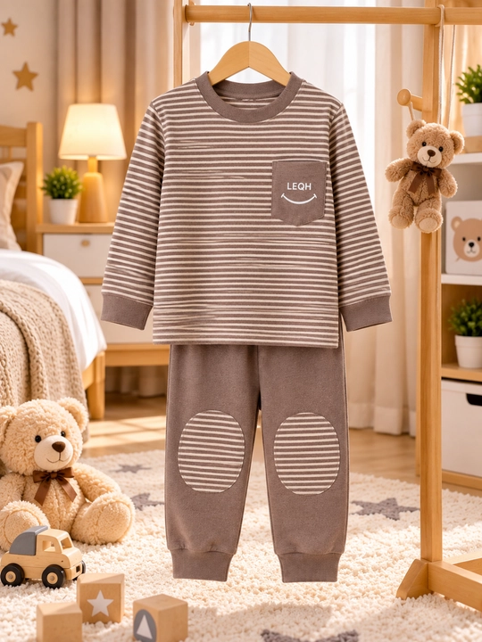 Детская пижама из мягкого кашемира, длинный рукав, 2–5 лет