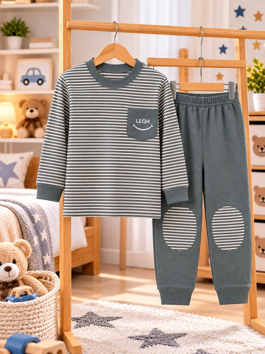 Детская пижама из мягкого кашемира, длинный рукав, 2–5 лет