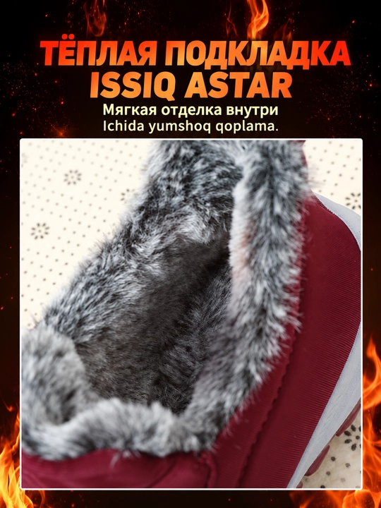 Ayollar sliponlari DISHER WarmStep, qishki, issiq, qulay, 1 o’lcham katta oling