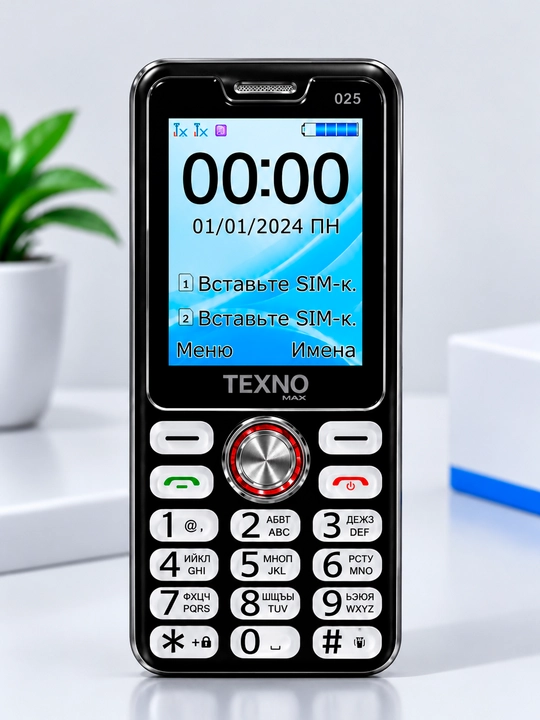 Texnomax 025 tugmali telefon — 2 ta SIM, yorqin ekran va qulay interfeys bilan