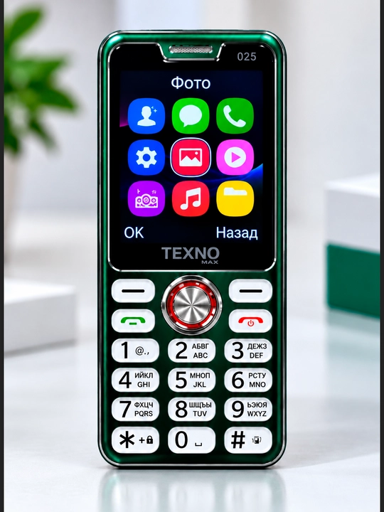 Texnomax 025 tugmali telefon — 2 ta SIM, yorqin ekran va qulay interfeys bilan