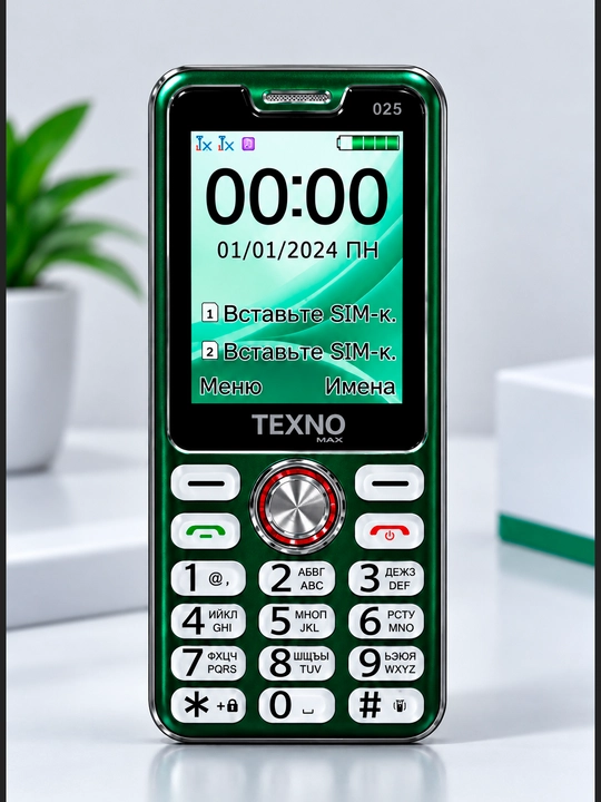 Texnomax 025 tugmali telefon — 2 ta SIM, yorqin ekran va qulay interfeys bilan