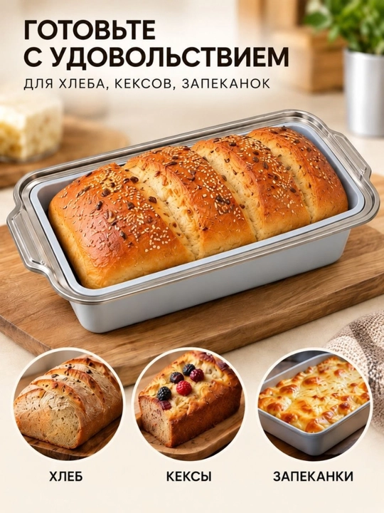 Прямоугольная форма для выпечки хлеба, кексов и запеканок